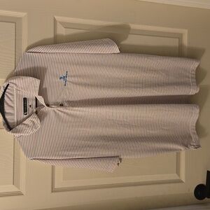 Pebble Beach Red White and Blue Striped Golf Polo XL